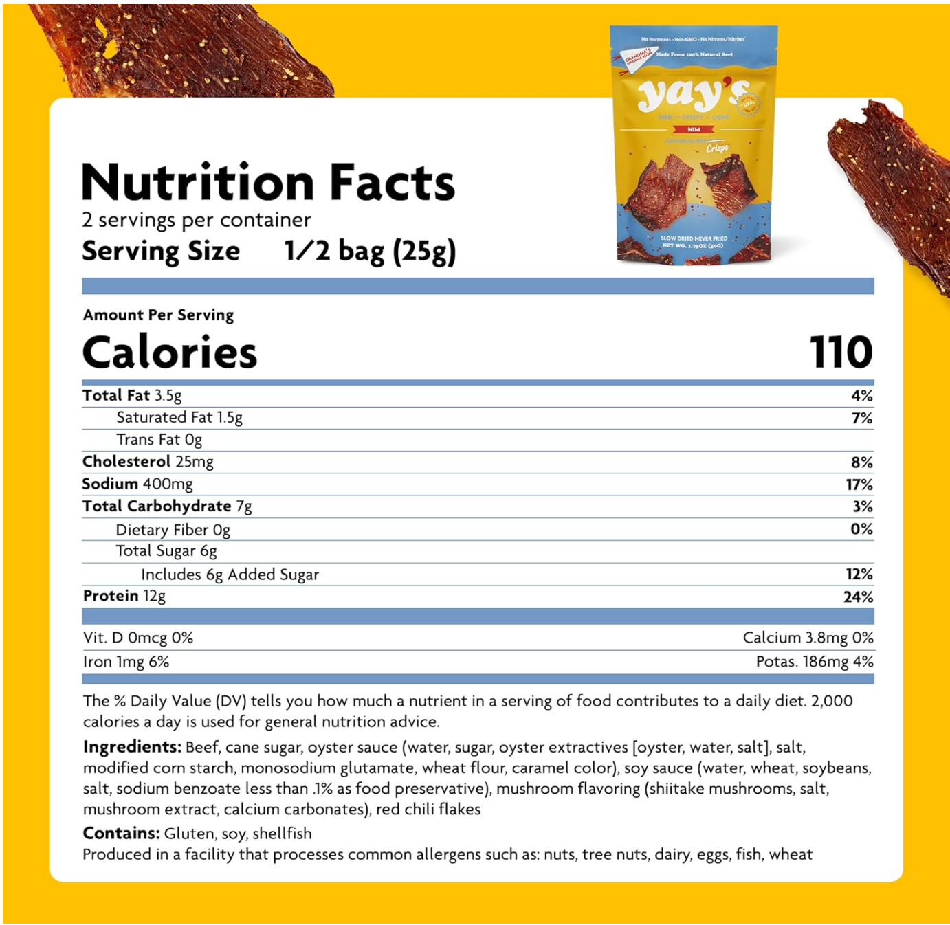 THE ORIGINAL! Mild Yay's Beef Crisps