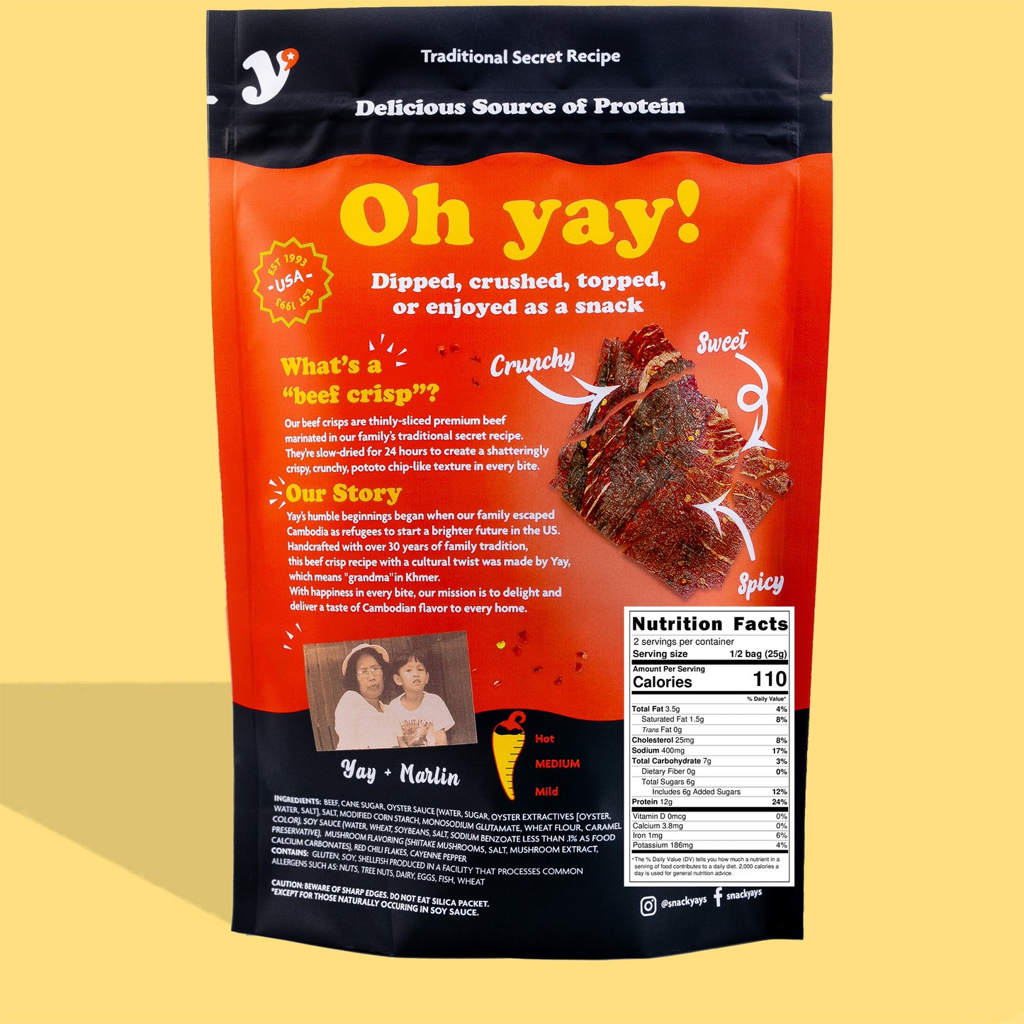 NEW! 🔥 SPICY Yay's 🔥 Beef Crisps!