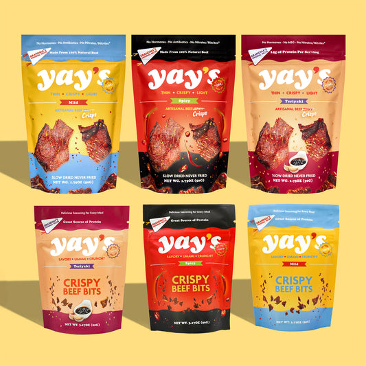 NEW! Protein Mega Sampler- 3 Packs Crisps / 3 Packs Crispy Beef Bits
